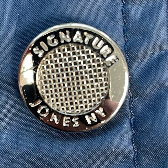 Jones New York Blue Rain Jacket Windbreaker Full Zip Snap Close Cinch Waist Sz S - Picture 8 of 13